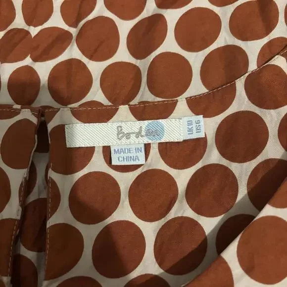 Boden 6 Cream & Rust Polka Dot Blouse - Picture 6 of 7